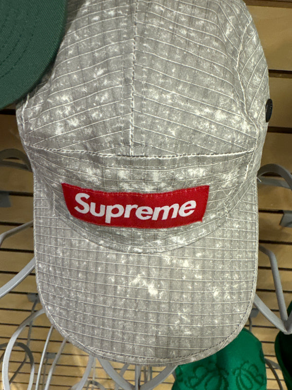 Supreme hat grey red logo