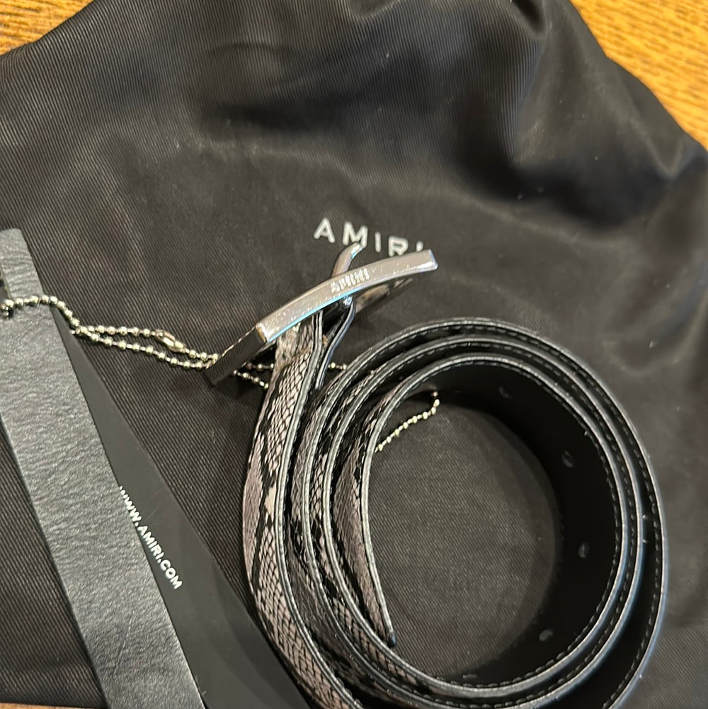 Leather belt Amiri Black size 100 cm in Leather - 32758401